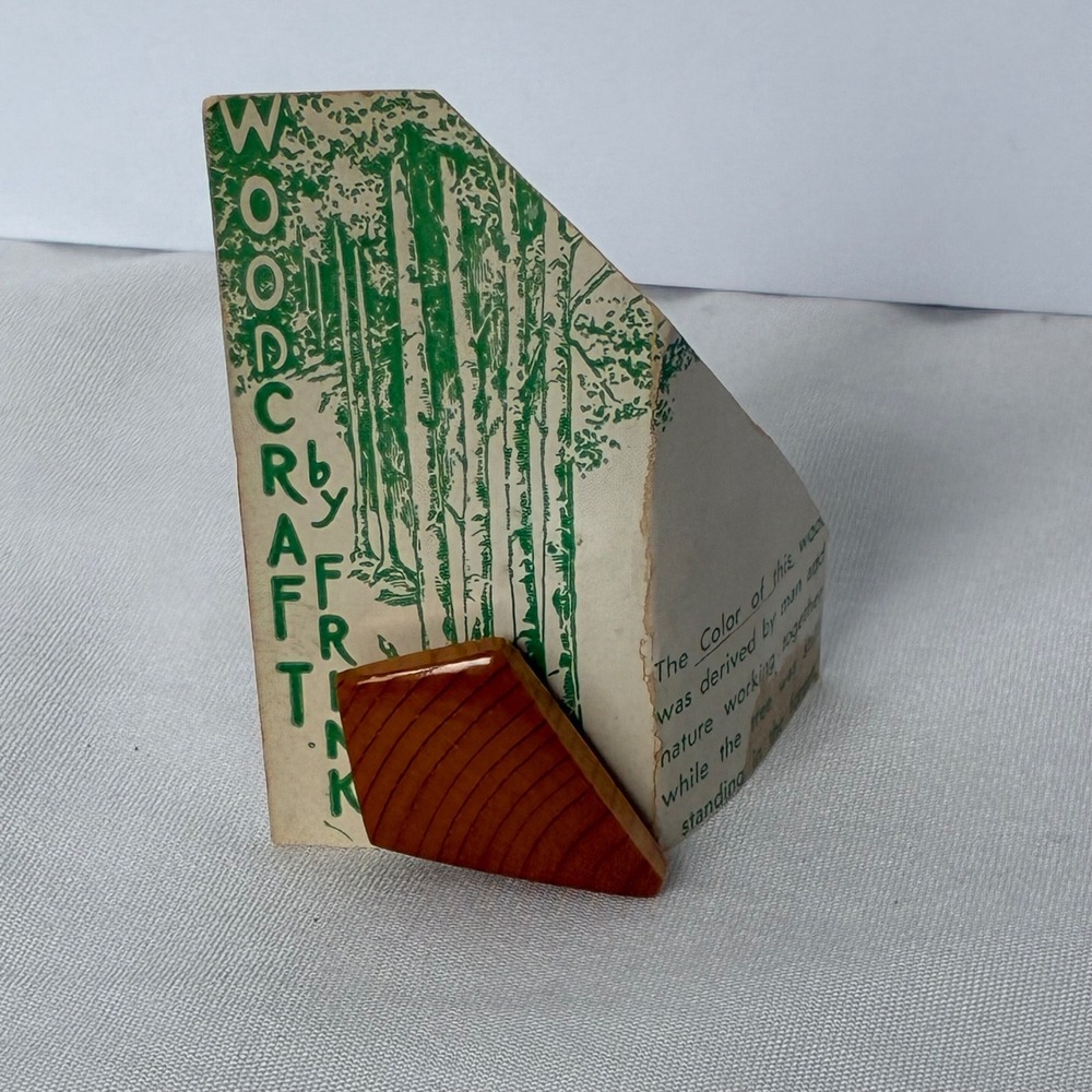 Woodcraft by Frink Lapel Pin Brown Geometric Handcrafted Vintage